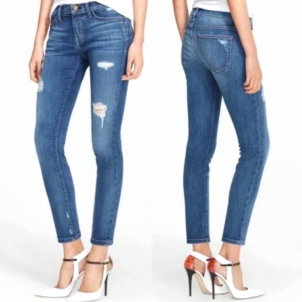 CURRENT/ELLIOTT stiletto jeans in Niagara Destroy
